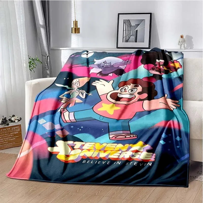 Steven Universe Cute Cartoon Blanket Kid's Warm Flannel Throw Blanket for Bed Bedroom Sofa Travel Picnic Blanket Birthday Gift Pi-Mart