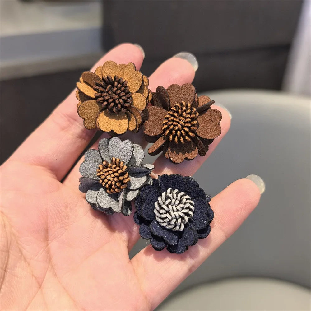 1Pcs Autumn Winter Maillard Tassel Pendant Shoe Charms Leather Flower Shoelace Buckle Sports Shoe Decoration Accessory Buckle Pi-Mart