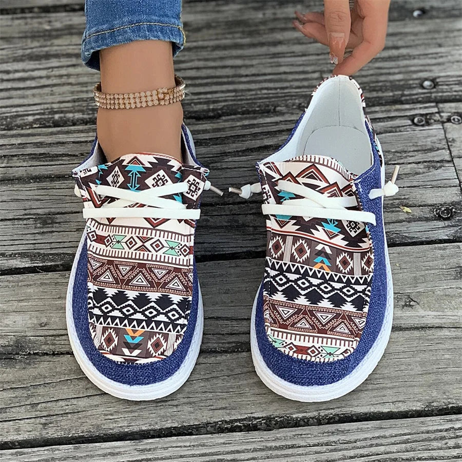 Spring and Autumn Fashion New Women's Round Toe Walking Shoes Color Matching Casual Comfortable Shallow Mouth Thick Sole Sneaker Pi-Mart