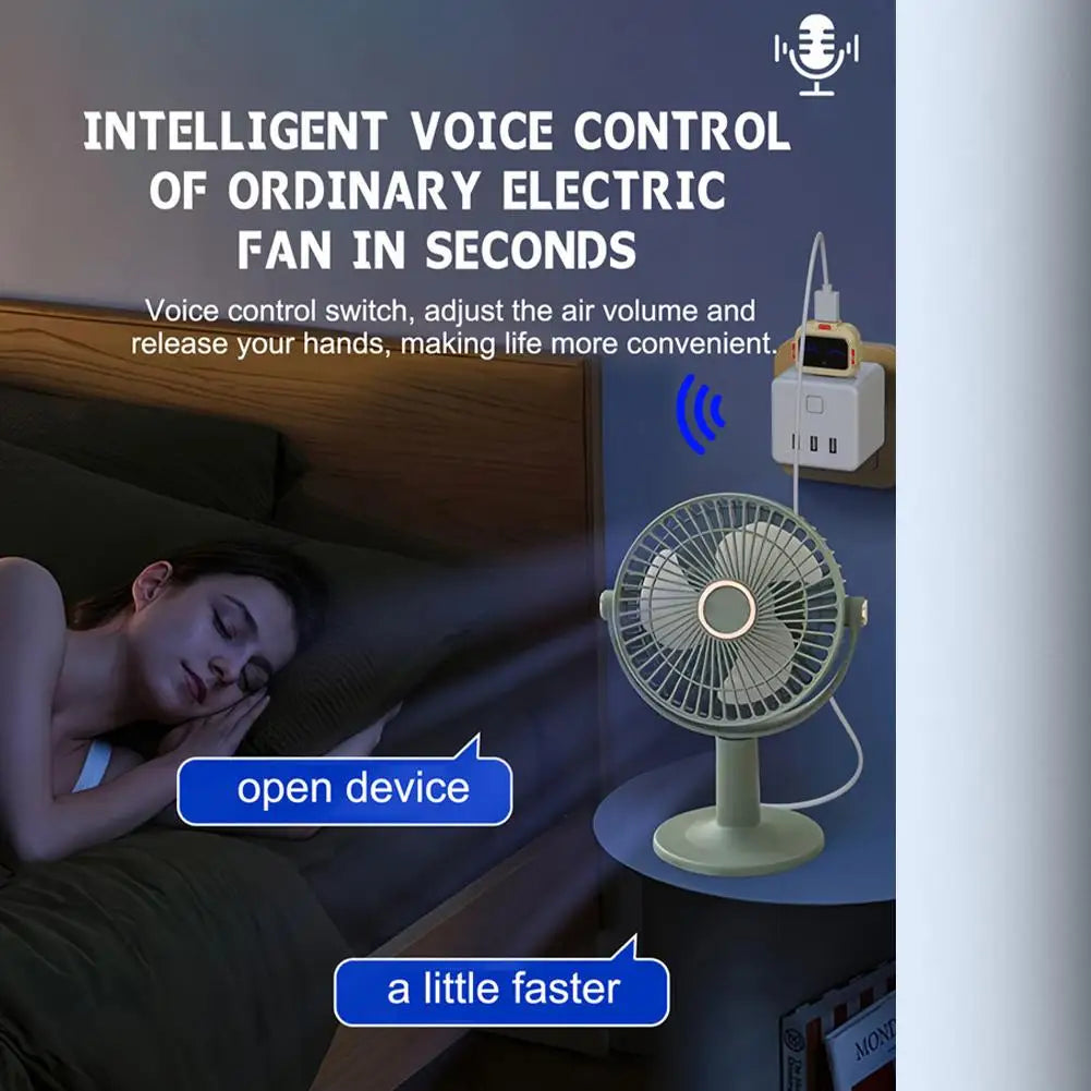Voice Control Smart USB Socket Converter Lamp Protection Lights Switch Expansion Docking Station -English Voice Control Socket Pi-Mart