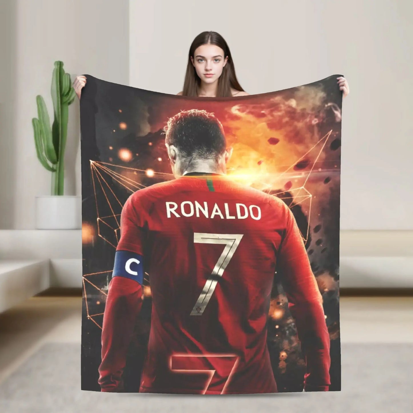 CR7  Football Soccer Blanket Ronaldos Flannel Funny Warm Throw Blanket for Bedding Lounge Decoration Pi-Mart