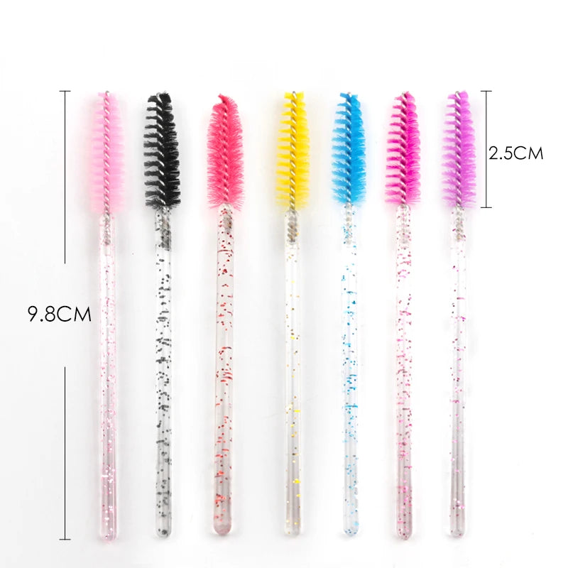 5/50Pcs Black Lashes Brush Cosmetics False Eyelashes Supplies Reusable Makeup Brushes Eyebrow Brush Mascara Wands Make Up Tools Pi-Mart