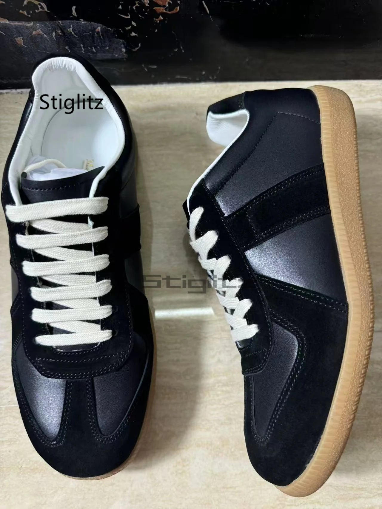 Sports Flat Casual Couple Shoes Men Women Classic Trendy Versatile Suede Leather Lace Up Sneakers Spring Autumn Training Shoes Pi-Mart