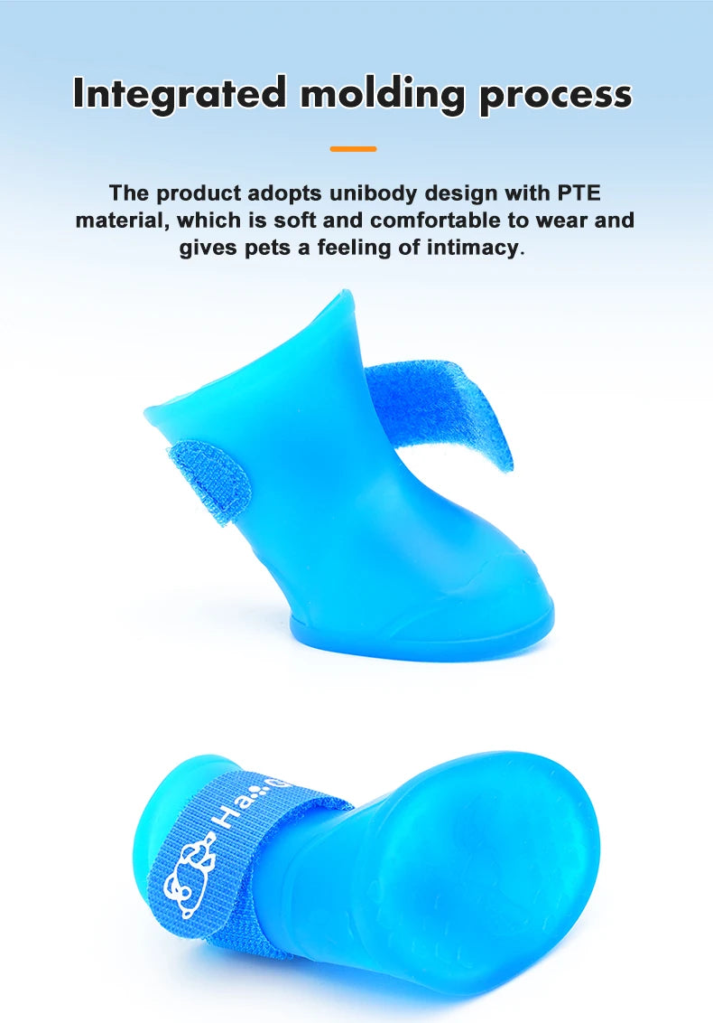 Pet silicone rain shoes anti-dirty non-slip waterproof dog shoes soft bottom footwear small dogs cats teddy Shoes Pi-Mart