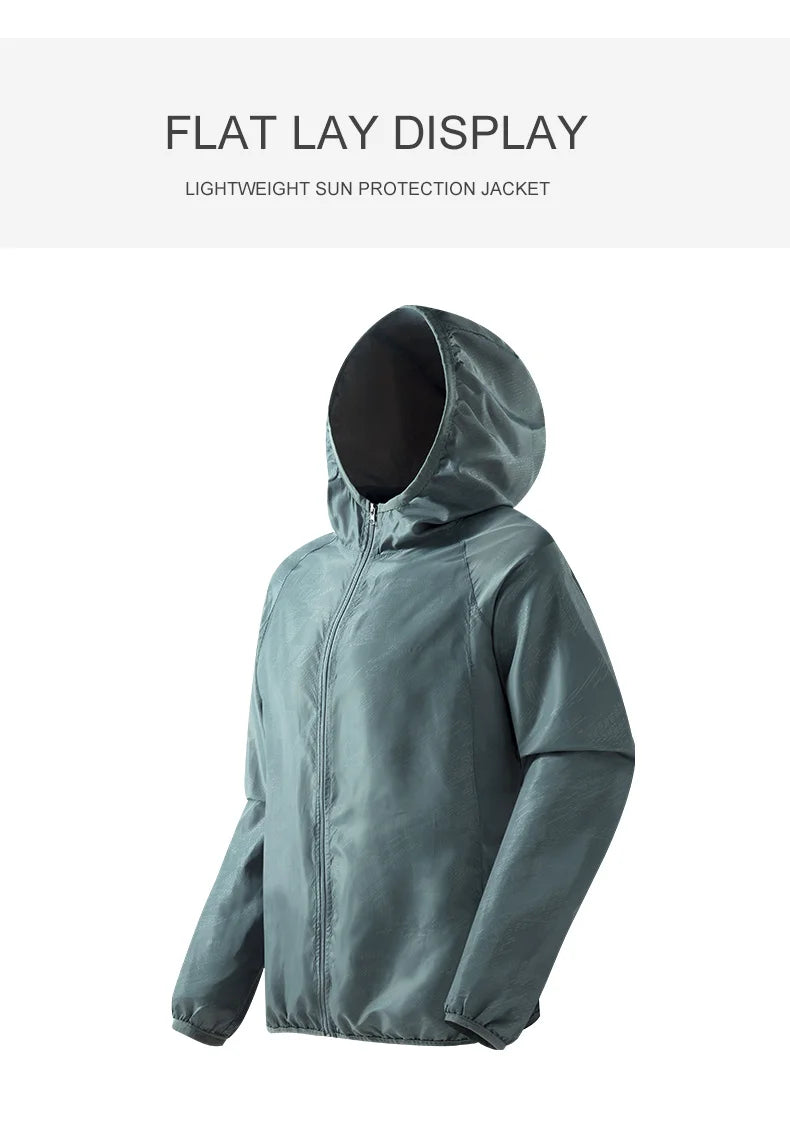 LNGXO Men's Women's Waterproof Hiking Jacket Quick Dry Sun Protection Windbreaker Camping Hunting Climbing Outdoor Rain Coat Pi-Mart
