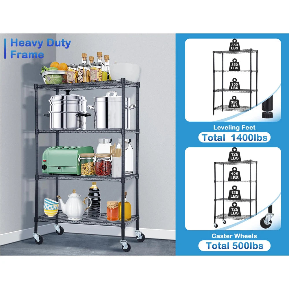 Industrial Warehouse Eco-Friendly Adjustable Large Capacity Metal Mobile Storage Wire Racks Shelving Storage Units Pi-Mart