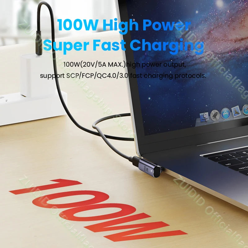 USB4.0 Thunderbolt3 Magnetic Adapter USB C To Type C 40Gbps 100W Fast Charging Magnet Converter Cable 8K@60Hz USB Type C Adapter Pi-Mart