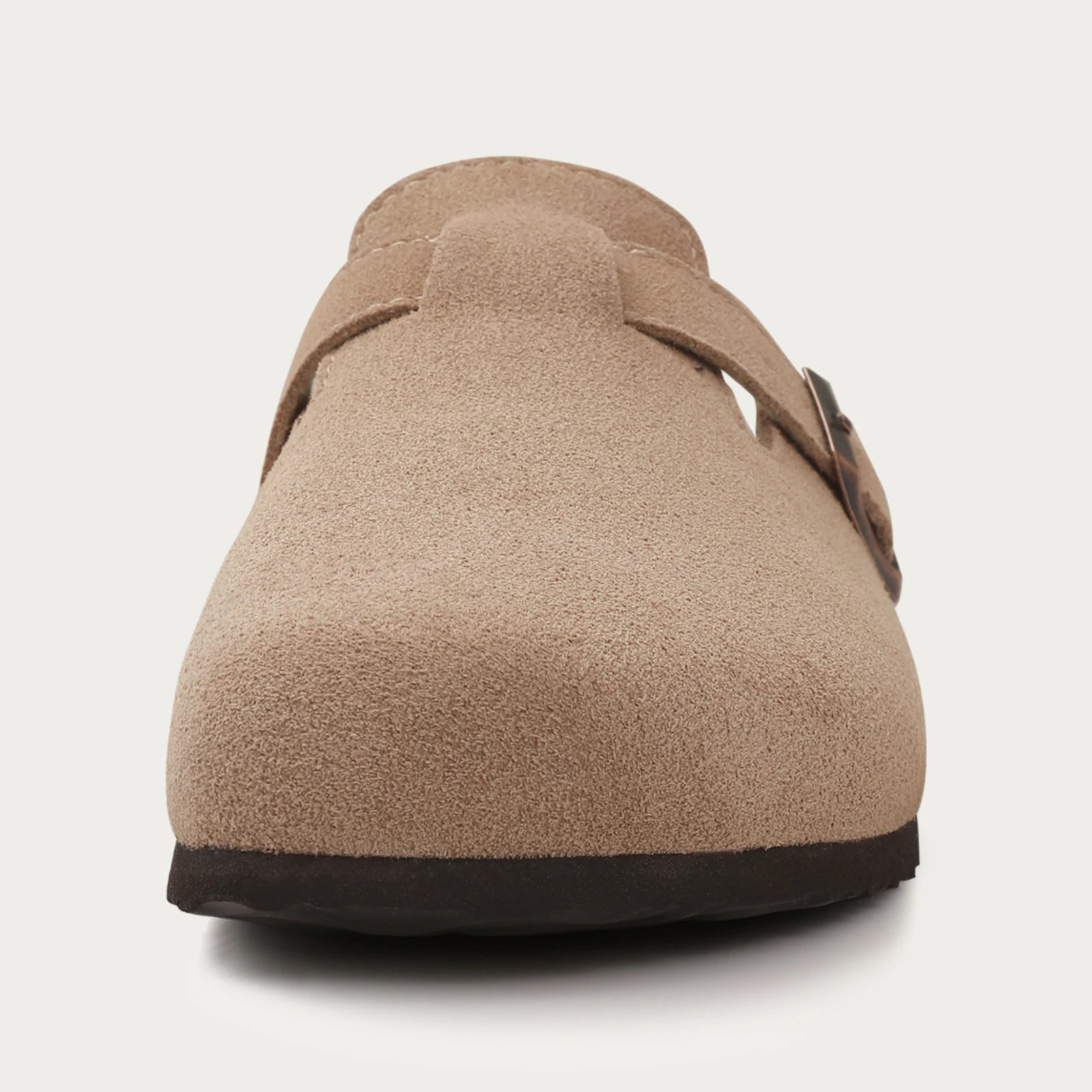Comwarm Buckle Clogs For Women Men New Genuine Suede Clogs with Arch Support Soft Cork Footbed Mules Fashion Thick Beach Sandals Pi-Mart