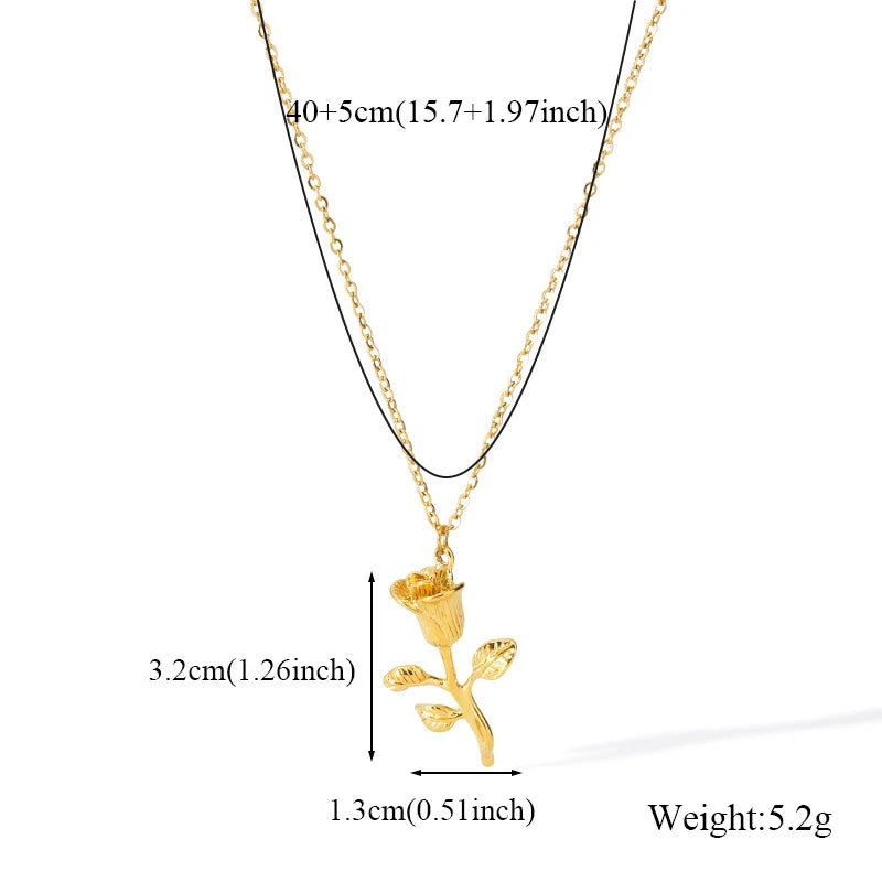 GANEMLY 316l Stainless Steel Luxury Bling Cubic Zirconia Eye Droplets Pendant Necklace Women Chic Romantic Waterproof Jewelry Pi-Mart