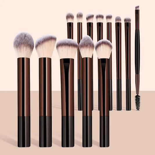 13PCS Makeup Brush Set Foundation Concealer Powder Eyeshadow Blush Brush Kabuki Blending Cosmetic Beauty Tool for Face Tri Light Beauty