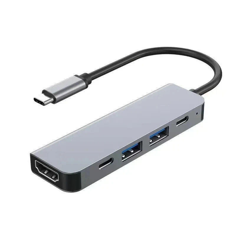 5-in-1 Type-C Hub & USB-C Dock - Multi-Function Adapter for Phone, PC, and Mac Pi-Mart