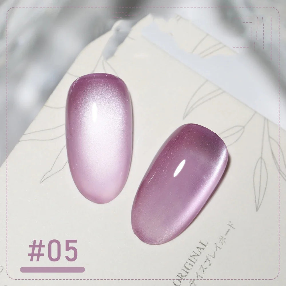 5g/Bottle White Moonlight Nail Cat's Eye Gel Magnetic Satin Gel Polish 9-Colors Soak Off Glitter Phototherapy Manicure Varnish Tri Light Beauty