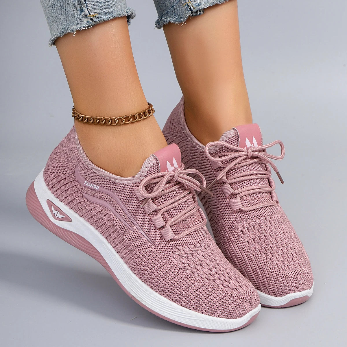 Spring and Autumn New Women's Casual Lace up Comfortable, Breathable, Lightweight and Wear-Resistant Sports Shoes Pi-Mart