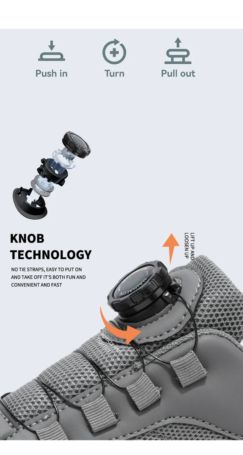 Men'S Spring And Autumn Sports Shoes Rotating Buckle Comfortable And Non Slip Hiking Sports Shoes Plus Size Men'S Shoes 39-48 Pi-Mart