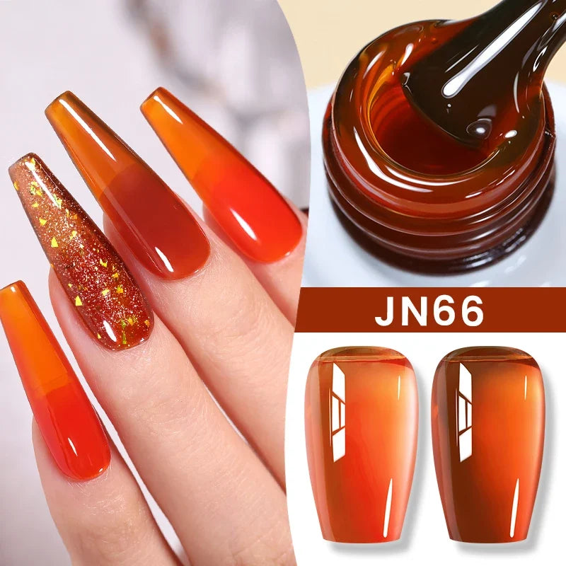 BORN PRETTY 10ml Jelly Nude Gel Nail Polish 50 Colors Semi Transparent Nail Art Nail Supplies Soak off UV LED Nails Gel Varnish Tri Light Beauty