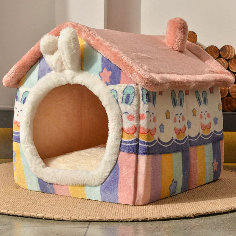 Foldable Dog House Kennel Bed Mat For Small Medium Dogs Cats Winter Warm Cat Bed Nest Pet Products Basket Pets Puppy Cave Sofa Pi-Mart
