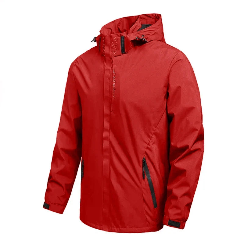 Men's Outdoor Waterproof Raincoat Lightweight Cycling Coat with Hood Streetwear Hiking Windproof Jacket Climbing Outdoor Jackets LadyShow.Store
