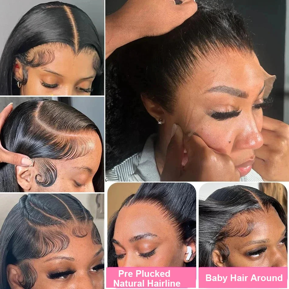 Brazilian Remy Human Hair Lace Front Wig Natural Black Body Wave 13x4 HD Transparent Lace Frontal Pre Plucked For Women LadyShow.Store
