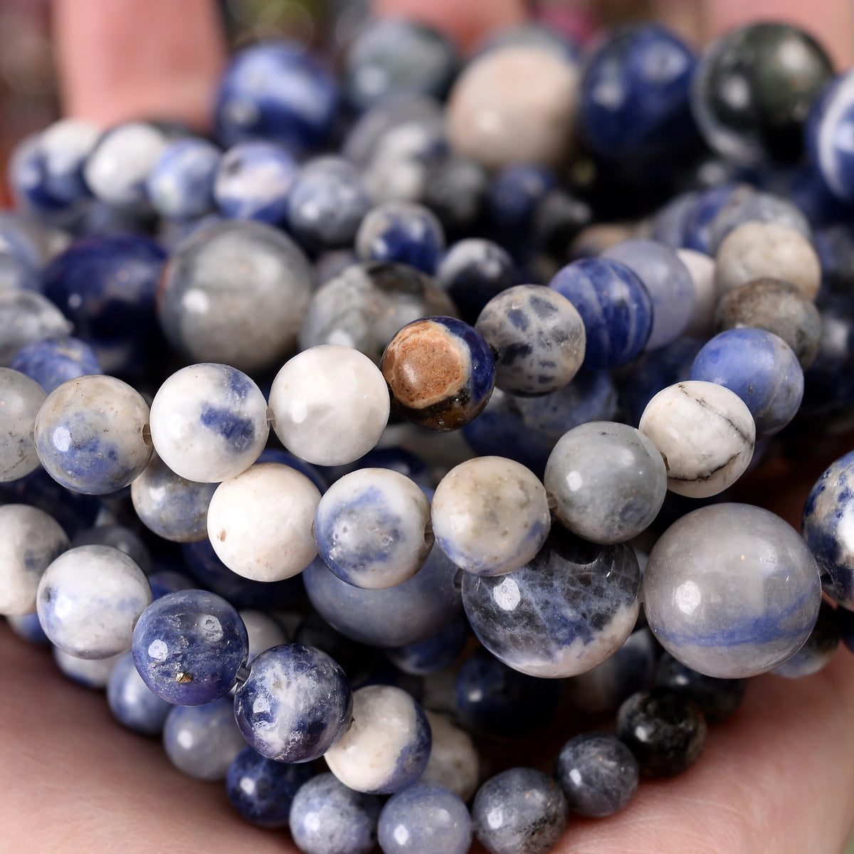 Natural Stone Beads Lava Jaspers Tiger Eye Quartz Agates Round Loose Beads for Jewelry Making DIY Bracelet Accessories 4-12MM Pi-Mart