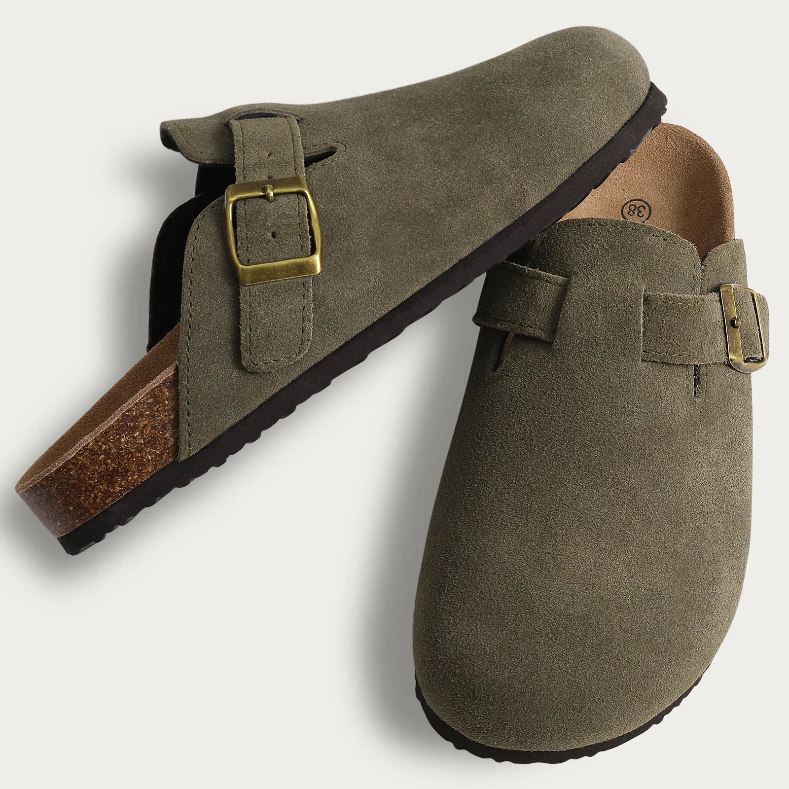 Litfun New Women Clogs For Women Fashion Cork Suede Mules Slipper Classic Cork Antislip For Outdoor Slippers With Arch Support LadyShow.Store