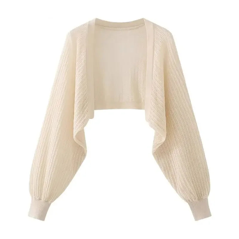 French Ice Silk Knitted Sun-Proof Cardigan Top Women's Summer Thin Jacket Waistcoat Suspender Skirt Shawl Outer Match Blouse LadyShow.Store