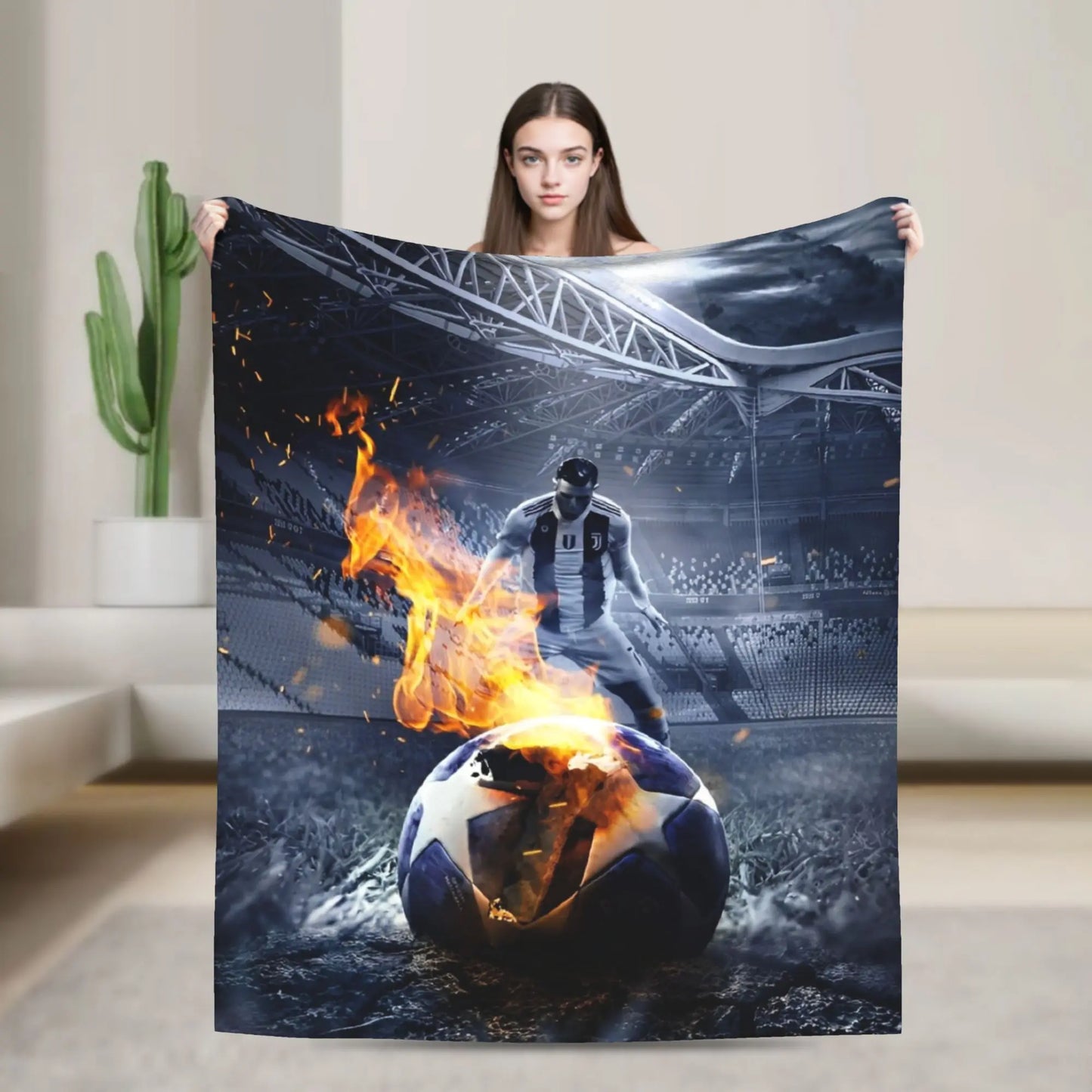 CR7  Football Soccer Blanket Ronaldos Flannel Funny Warm Throw Blanket for Bedding Lounge Decoration Pi-Mart