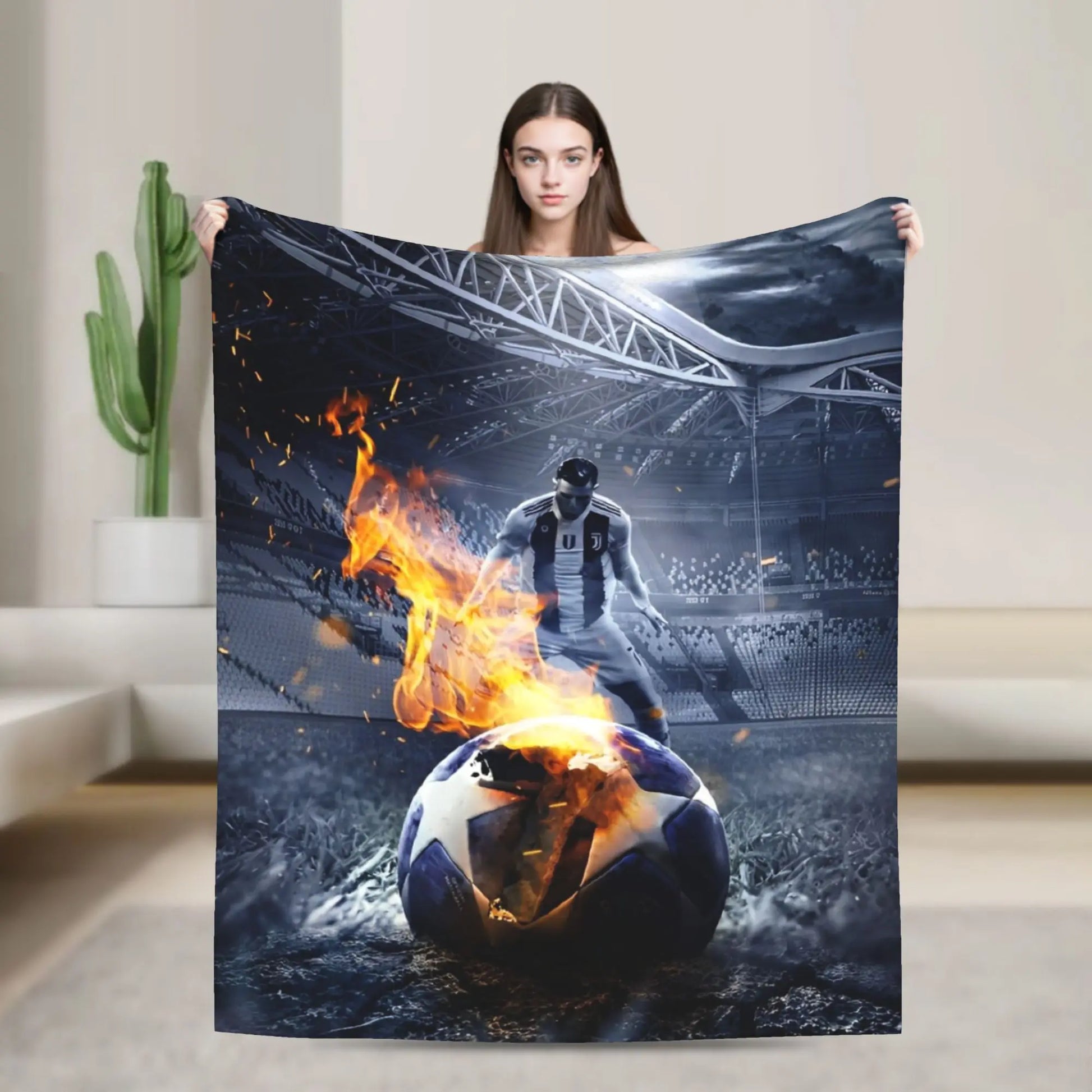CR7  Football Soccer Blanket Ronaldos Flannel Funny Warm Throw Blanket for Bedding Lounge Decoration Pi-Mart