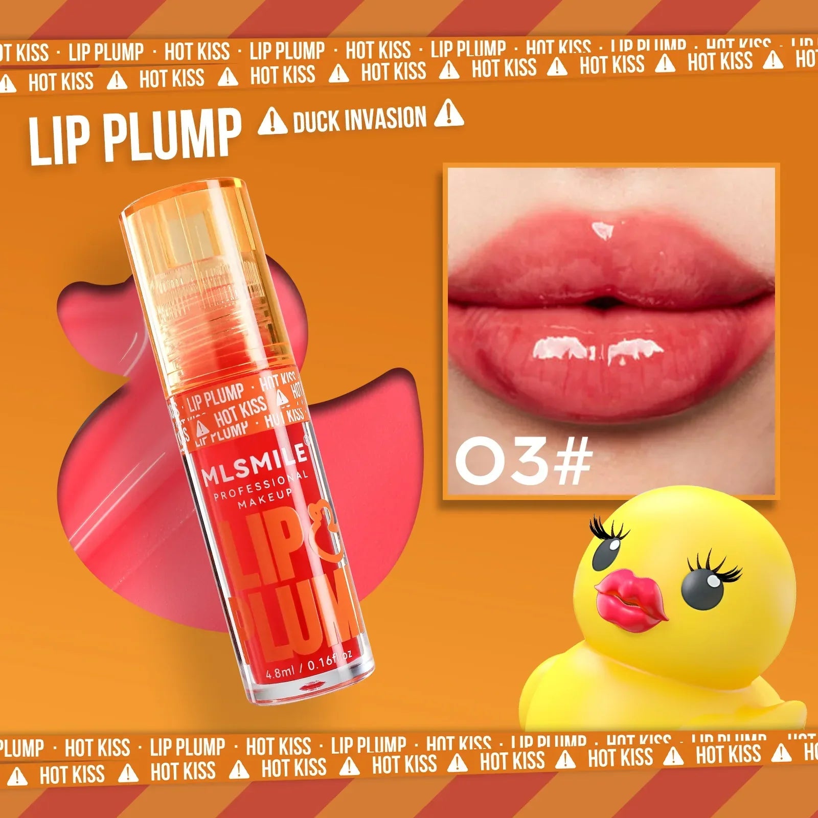 MLSMILE Duck Lip Plump Lip Oil Moisturizing Lip Gloss Mirror Water nature long-lasting  Gloss Gloss Pearl Lip Glaze Set Tri Light Beauty