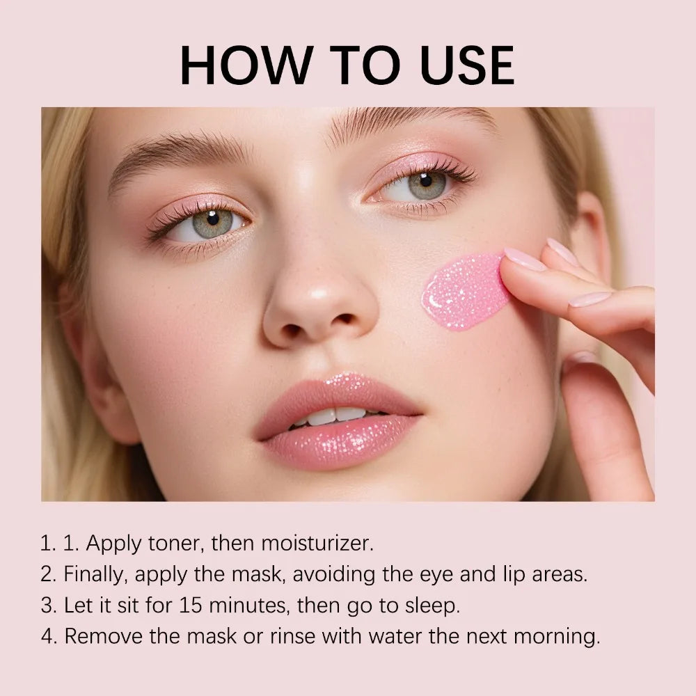 Korean Night Collagen Sleep Mask: Gently Firms, Reduces Puffiness for Refined Contours & Glass-Like Skin Pi-Mart