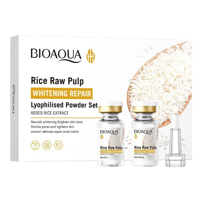 Bioaoua Rice Puree Freeze-Dried Powder, Penetrates and Nourishes, Repairs Damaged Skin Texture, Rebuilds Skin Barrier, Whitens and Brightens Skin Tone, Increases Skin Elasticity, a Product Specifically for Beauty Salons, Can Also Be Used at Home for Be... Tri Light Beauty
