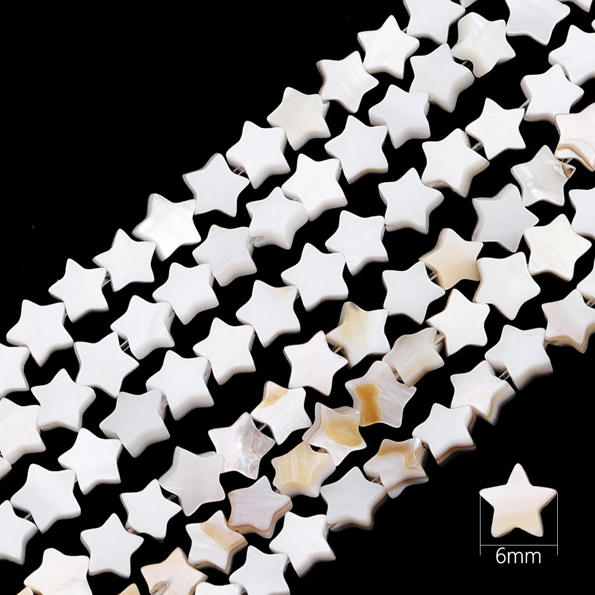 Natural Shell Beads Mother of Pearl Love Star Oval Round Flat Loose Spacer Beads for Jewelry Making DIY Charm Bracelet Necklace Pi-Mart