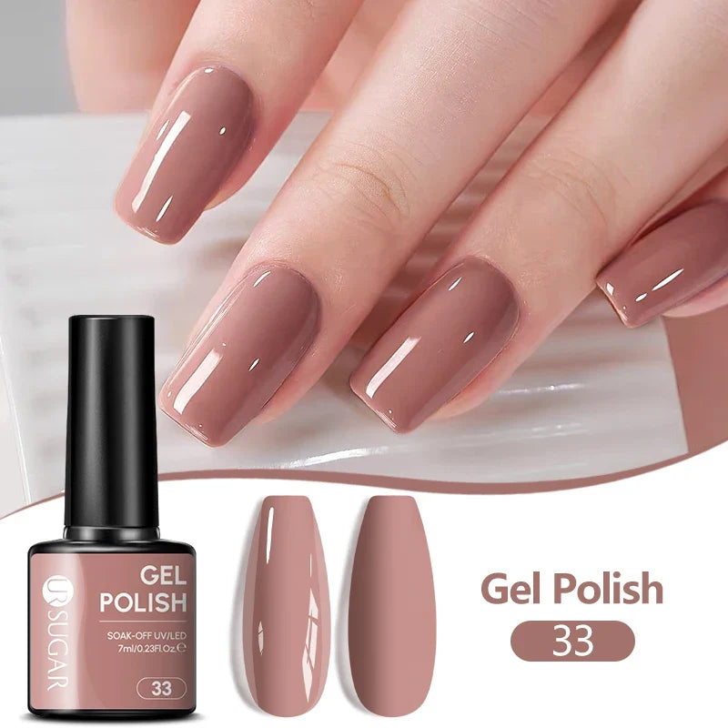 UR SUGAR 7ML Nail Gel Fresh Macaron 107 Colors All For Manicure Semi Permanent Soak Off LED UV Long-Lasting Nail Art Varnish Tri Light Beauty