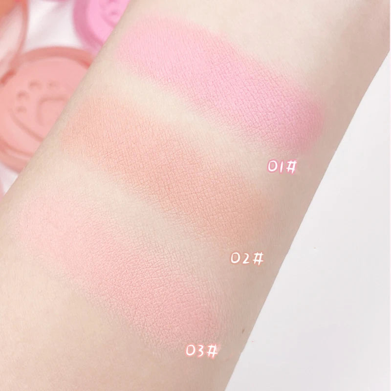 Cat Paw Cream Blush With Thumb Powder Puff Natural Matte Brighten Purple Apricot Rubores Cute Blusher Rouge Korean Dupes Makeup Pi-Mart