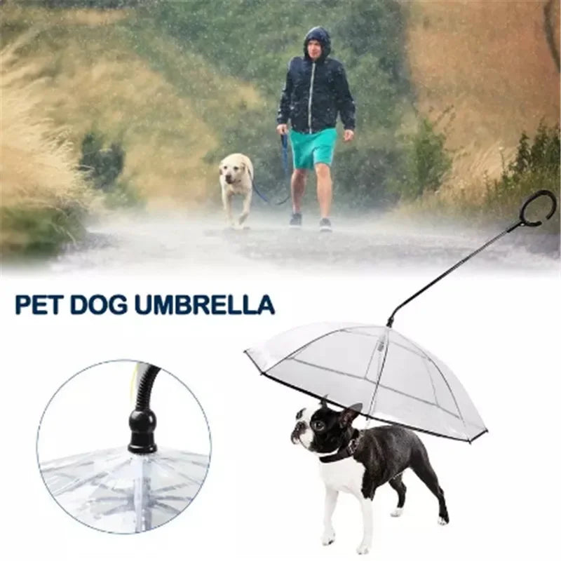 New Transparent Pet Umbrella Well Made Detachable Adjustable Rainy Day Outdoor Dog Walking Leash for Small Dogs Pet Supplies Pi-Mart