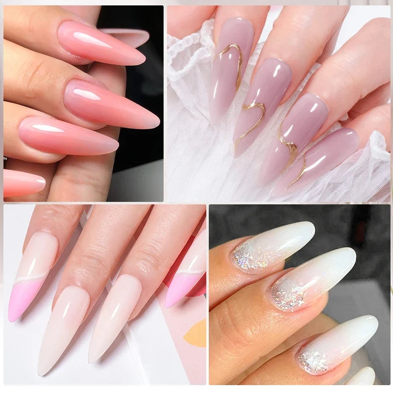 Mtssii 7ml Milky White Quick Extension Gel Nail Polish Nude Construct Hard Gel Semi Permanent Acrylic Extension Nail Art Varnish Tri Light Beauty