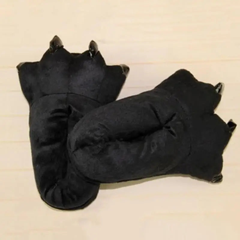 Winter Warm Soft Indoor Floor Slippers Women Men Shoes Paw Funny Animal Christmas Monster Dinosaur Claw Plush Home Random Lining LadyShow.Store