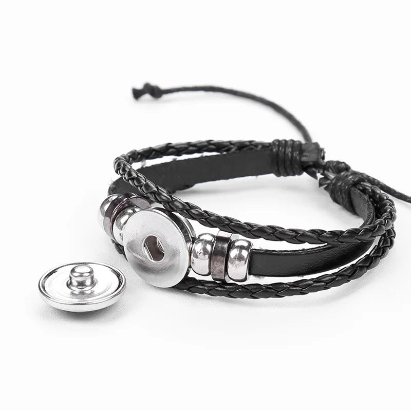 12 Constellation Zodiac Sign Charm Luminous Bracelets Men Women Vintage Multilayer Wrap Leather Chain Bangle Birthday Jewelry Pi-Mart