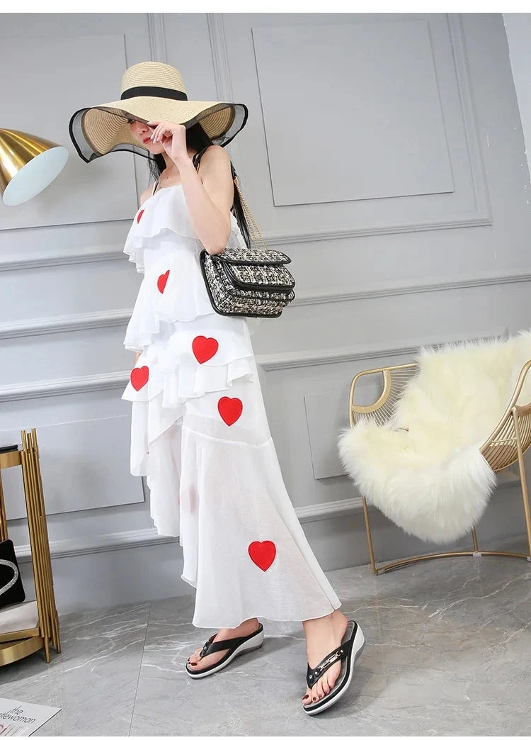 2023 Women's Slippers Summer New Fashion Metal Button Slides Shoes Wedge Beach Sandals Women Outside Platform Leisure Flip Flops Pi-Mart