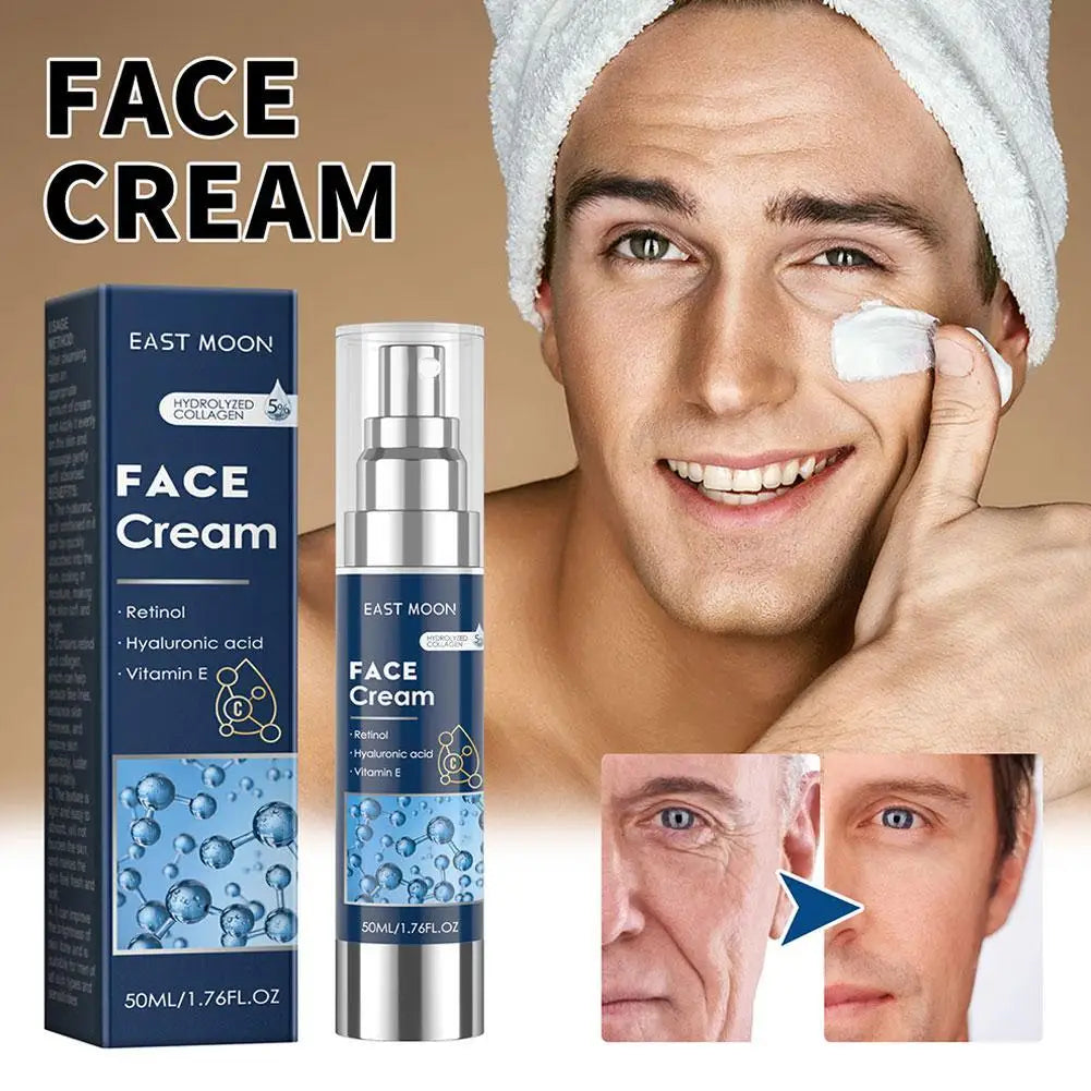 Retinol Face Cream for Men Firming Lifting Brightening Fade Fine Lines Anti Puffiness Moisturizing Nourishing Facial Skin Care Pi-Mart