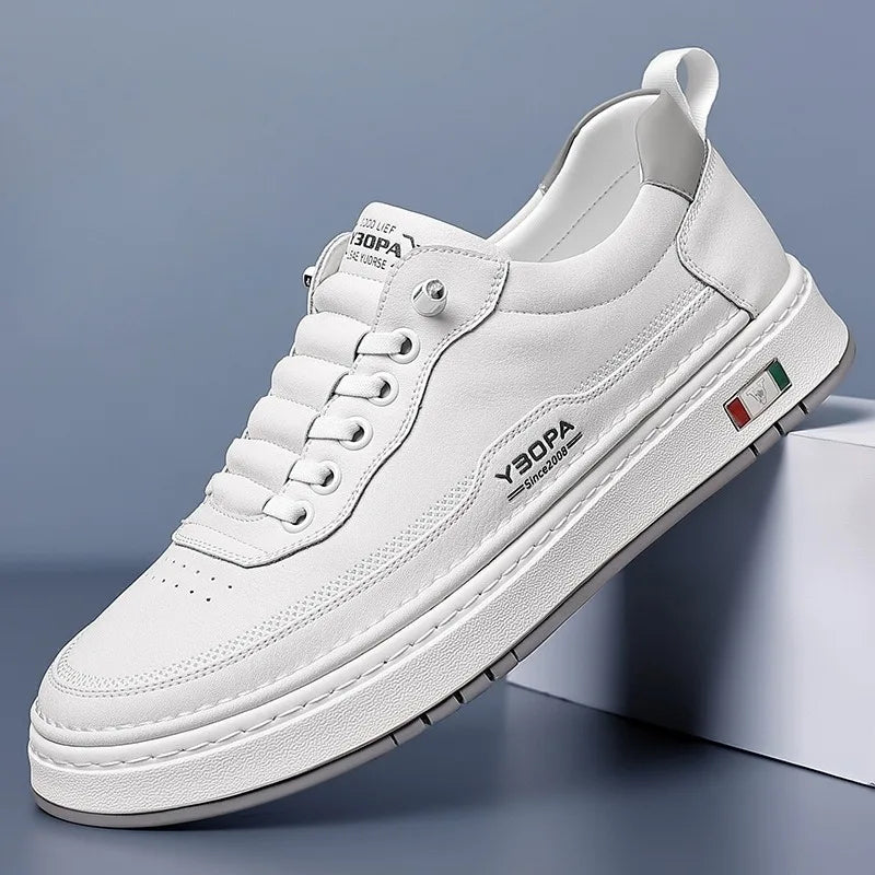 New Large Size 38-48 Leather Men's Sneakers Fashion Casual Men's Platform Sneakers Spring Autumn Designer Board Shoes Man Pi-Mart