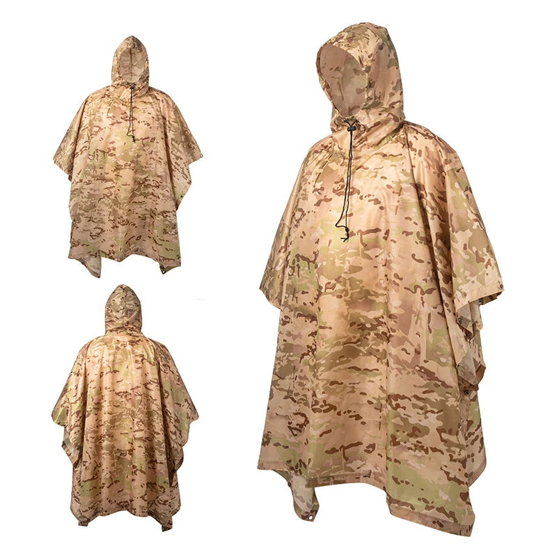 Man Military Impermeable Zipper Camo Raincoat Waterproof Rain Coat Men Raincoat Women Awning The Rain Motorcycle Rain Poncho Pi-Mart