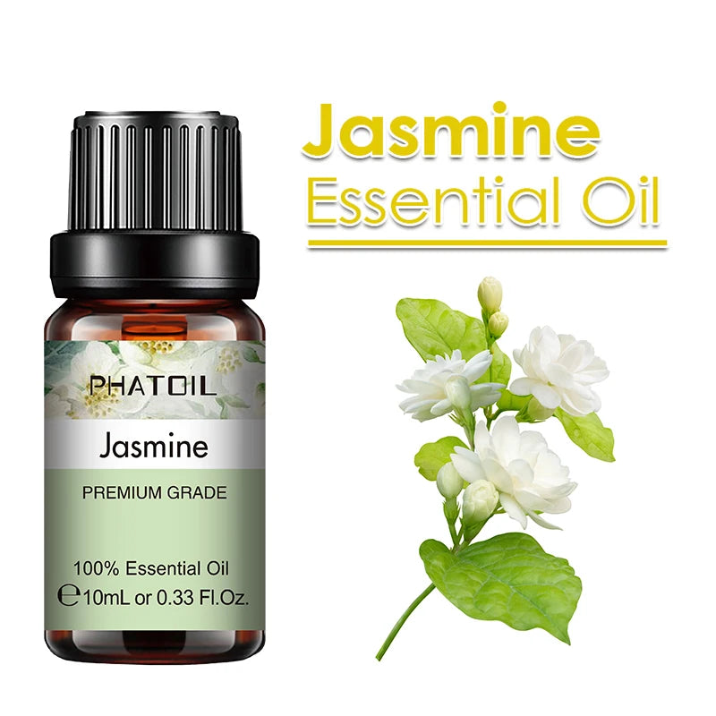 PHATOIL 10ml Ginger Essential Oil for Perfume Candles Making Spa Massage Humidifier Rose Jasmine Pine Needles Tangerine Thyme Pi-Mart