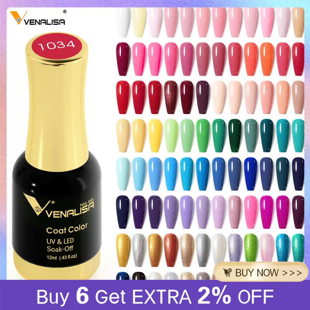 VENALISA Nail Gel Varnish TPO FREE Soak Off UV LED Organic Odorless Enamels Nail Art Colors 12ml 120Colors UV Gel Nail Polish Tri Light Beauty