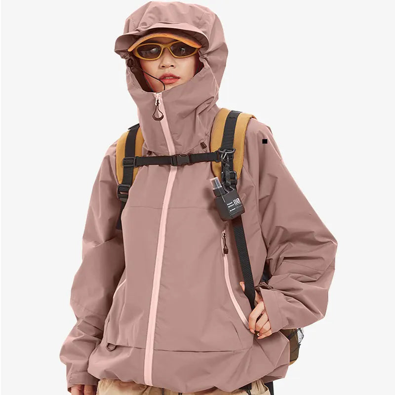 New Men Waterproof Hiking Jacket Women Windproof Sports Coat High Quality Hooded Jacket Outdoor Ride Climbing Running Jacket LadyShow.Store