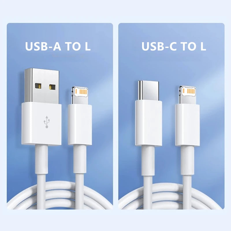 35W PD Original Fast Charging USB Cable For iPhone 11 12 13 14 Pro XS Max XR X 6 6S 7 8 Plus SE USB C Quick Charge Phone Cables Pi-Mart