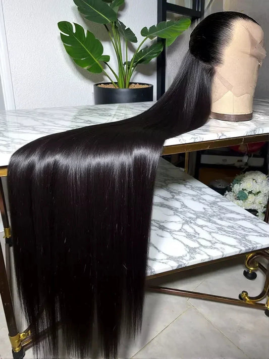 13x6 Lace Front Wigs Human Hair Pre Plucked Straight Human Hair Wig 200% Density HD Lace Frontal Wigs for Women Natural Black LadyShow.Store