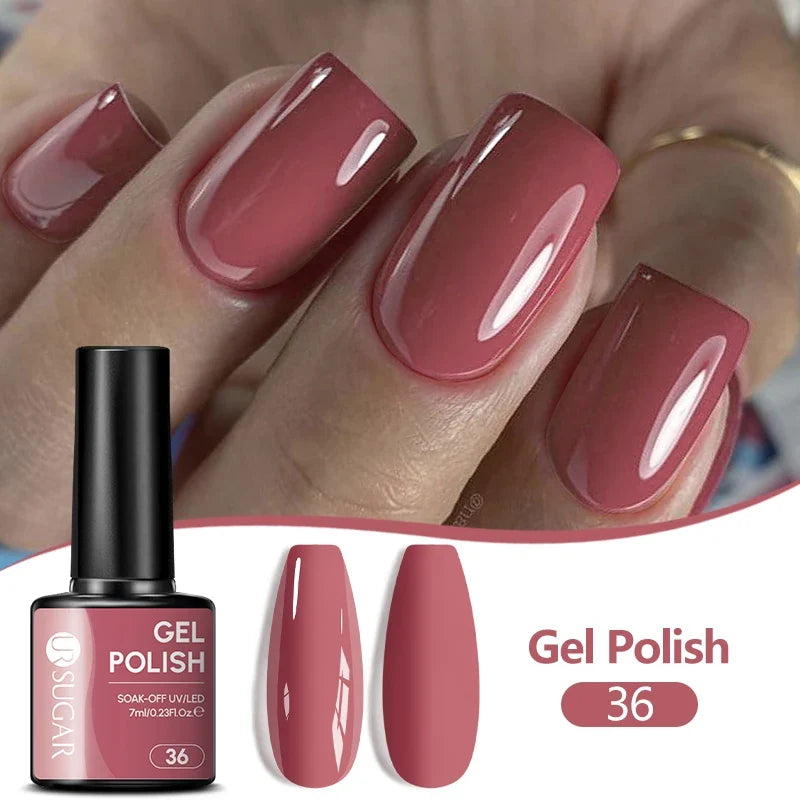 UR SUGAR 7ML Nail Gel Fresh Macaron 107 Colors All For Manicure Semi Permanent Soak Off LED UV Long-Lasting Nail Art Varnish Tri Light Beauty