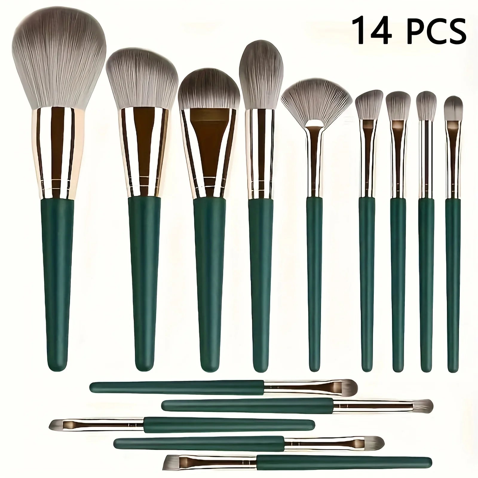 14pcs Soft Makeup Brush Set, Foundation Brush Loose Powder Eyeshadow Brushes, Complete Makeup Tool Set for Beginners And Profess Tri Light Beauty