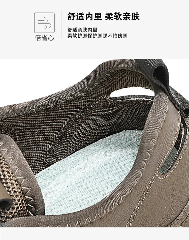Large Size Sandals for Men, 2026 New Style, Trendy, Versatile, Casual Sports Sandals, Soft-Soled Hollow Beach Shoes for Men Pi-Mart