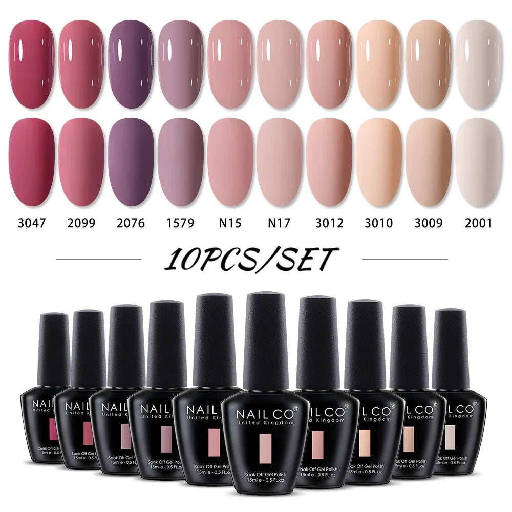 NAILCO 15ml Brown Nails Art Red Color Gel Nail Polish Semi-permanent UV Gel Polish Coffee Manicure Chocolate Hybrid Nail Varnish Tri Light Beauty